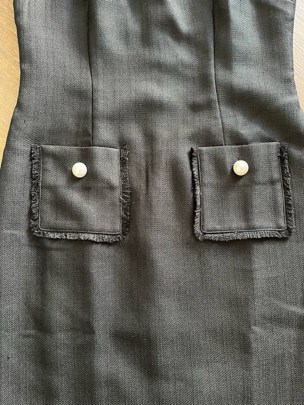Karl Lagerfield Black Tweed Dress sleeveless mini dress - Picture 3 of 6